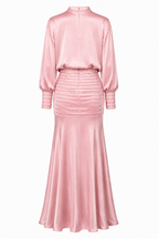 Maya Pleated Satin Skirt Two‑Piece Set
