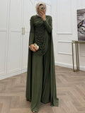 Zahra Draped Cape Trouser Two‑Piece Set