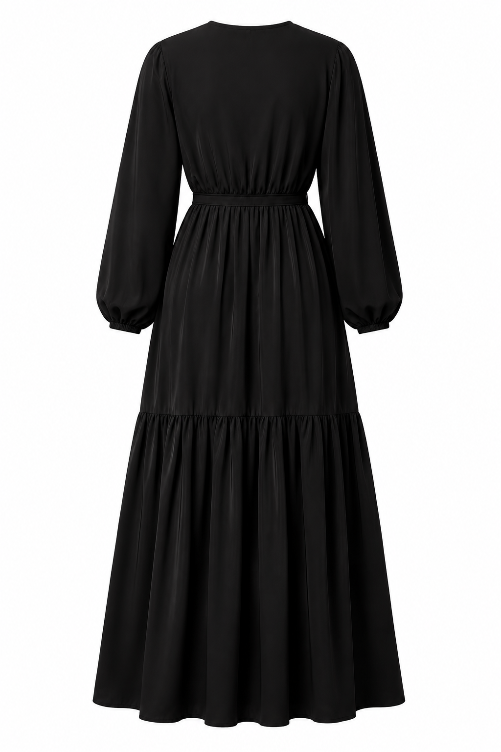 Zehra Tiered Belted Maxi Dress