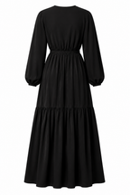 Zehra Tiered Belted Maxi Dress