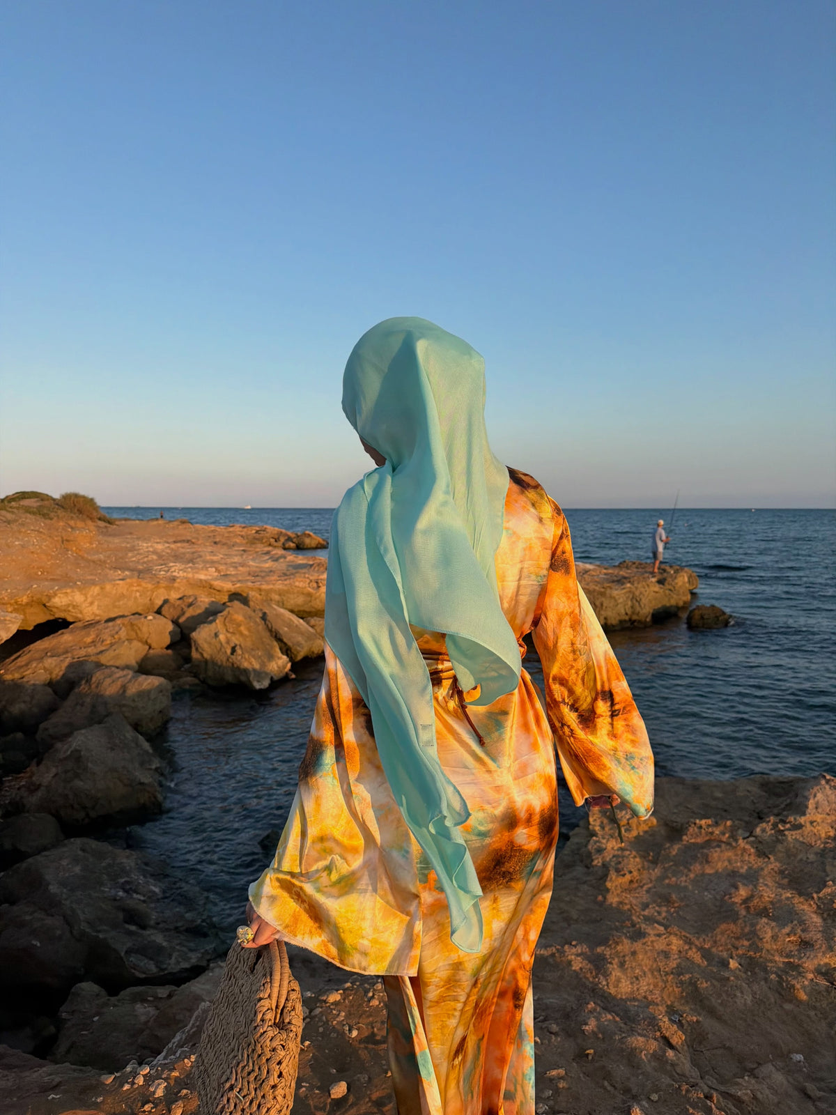 Zayna Tie‑Dye Flare‑Cuff Maxi Dress