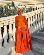 Mariam Color‑Block Raglan Sleeve Maxi Dress
