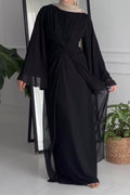 Nadia Twist Long Sleeve Maxi Dress-Black