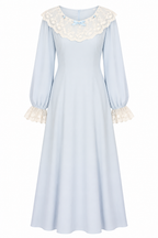 Lila Lace‑Trim Bow Detail Maxi Dress