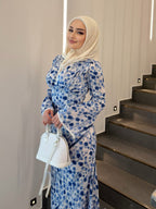 Aisha Lace‑Trim Floral Mermaid Maxi Dress