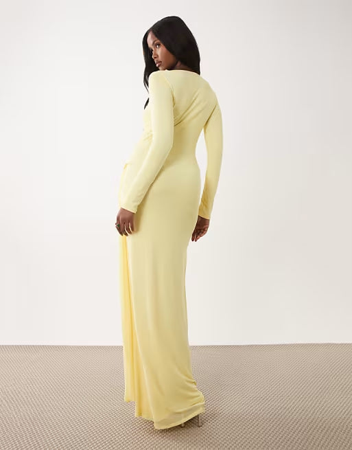 Sara Side Drape Ruched Maxi Dress