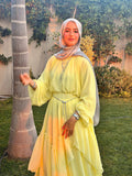 Zahra Belted Ruffle Maxi dress