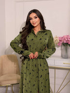 Zohra Collared Floral Button‑Up Maxi Dress