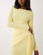 Sara Side Drape Ruched Maxi Dress