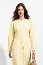 Nora Notch Neck Linen Maxi Dress