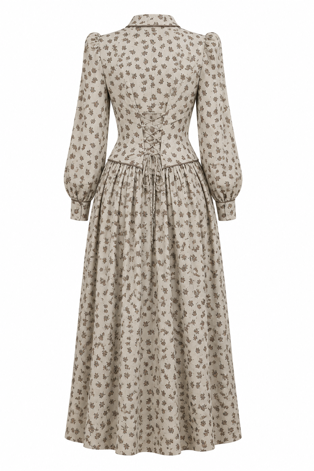 Mona Peter‑Pan Collar Floral Maxi Dress