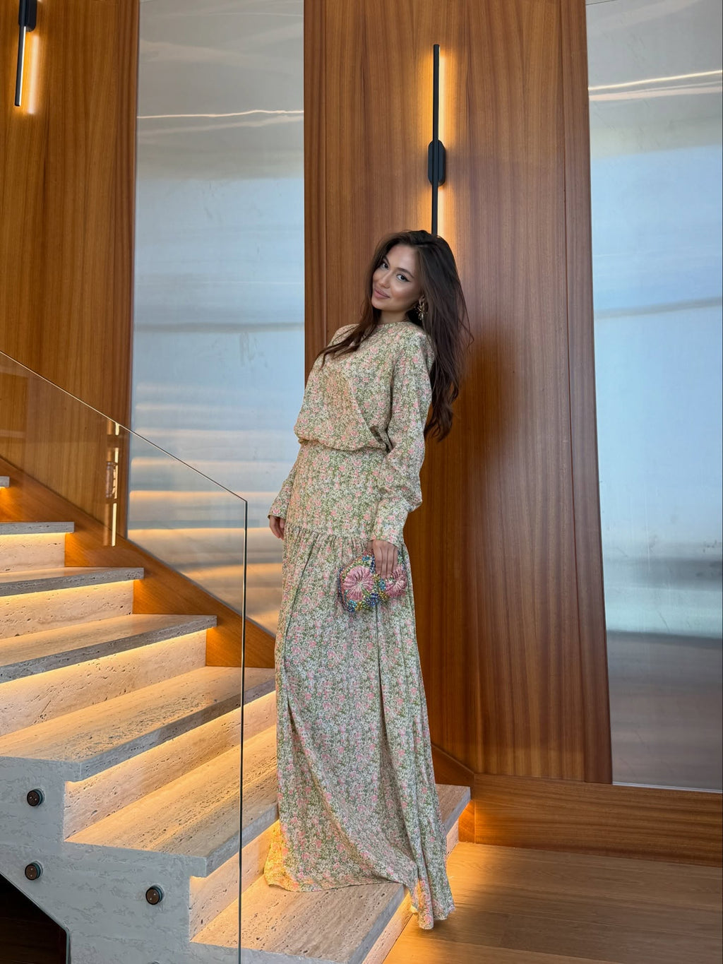 Serena Floral Print Tiered Maxi Dress