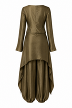 Rania Asymmetrical Satin Two‑Piece Set