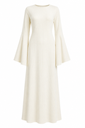 Liana Ribbed Knit Wide Sleeve Modest Maxi Dress