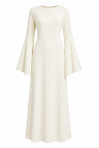 Liana Ribbed Knit Wide Sleeve Modest Maxi Dress