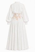 Zaraia Bird‑Appliqué Shirt Maxi Dress