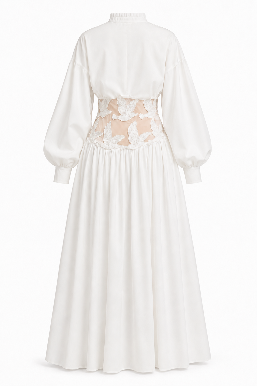 Zaraia Bird‑Appliqué Shirt Maxi Dress