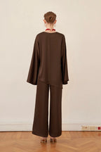 Rinah Satin Asymmetric Two‑Piece Set