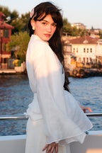 Clara Wide‑Sleeve Belted Two‑Piece Outfit
