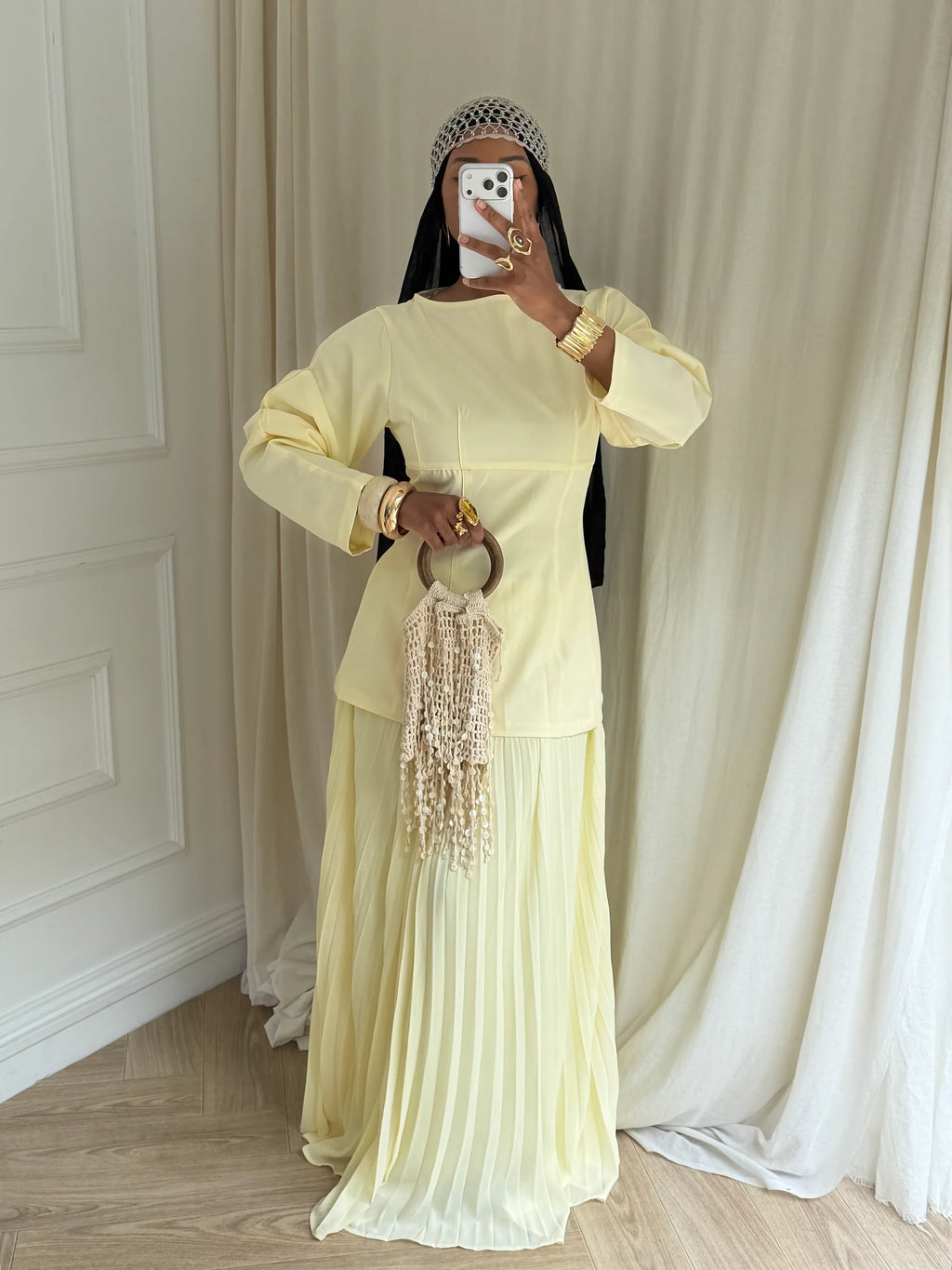 Serena Pleated Two‑Piece Modest Outfit