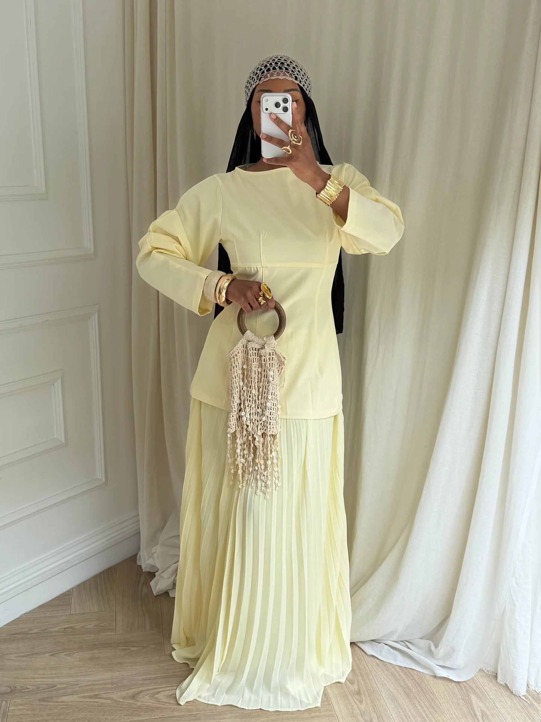 Serena Pleated Two‑Piece Modest Outfit