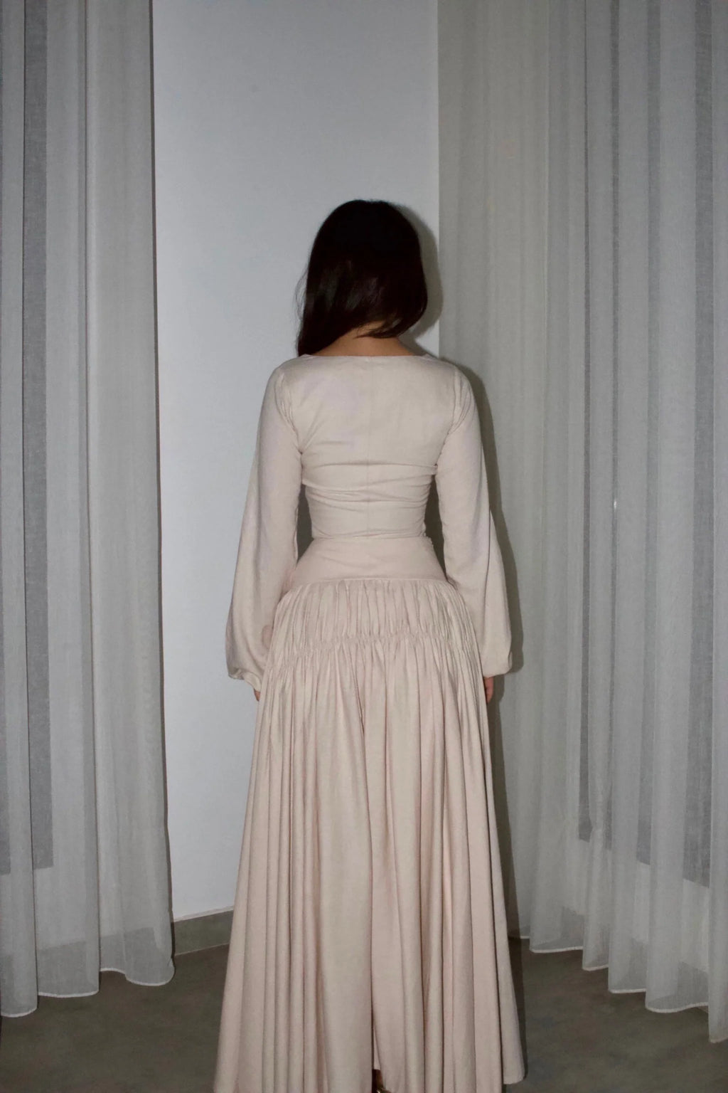 Maya Beaded Waist Pleated Maxi Dress