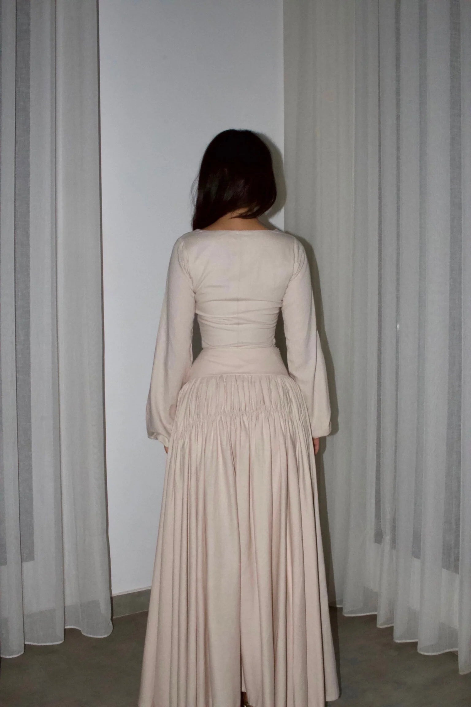 Maya Beaded Waist Pleated Maxi Dress