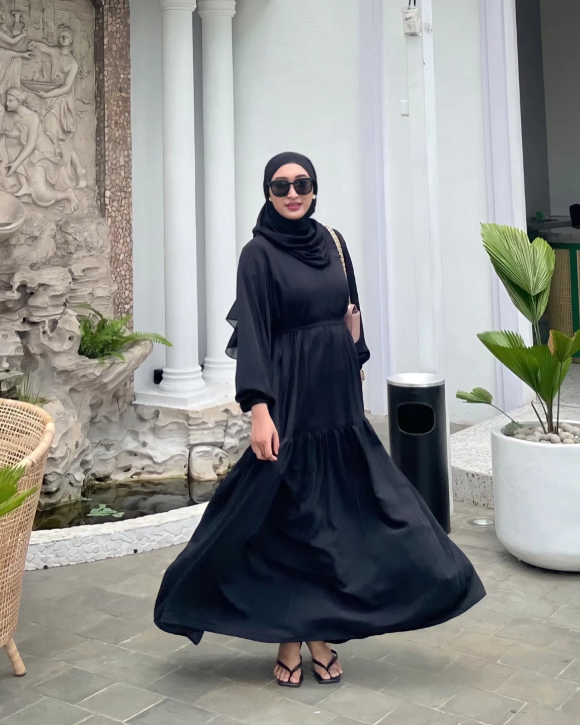 Zehra Tiered Belted Maxi Dress