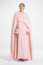 Amira Beaded Cape Overlay Maxi Dress