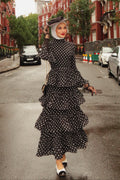 Zara Polka‑Dot Tiered Ruffle Maxi Dress