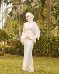 Sara Lace Peplum Two‑Piece Maxi dress