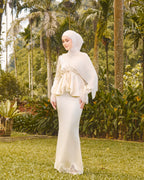 Sara Lace Peplum Two‑Piece Maxi dress