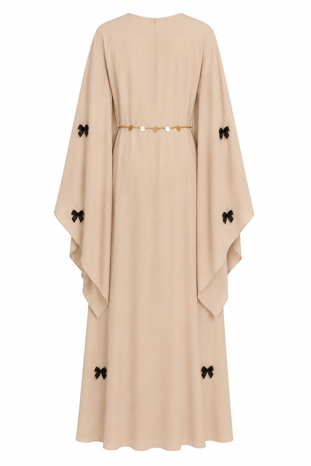 Layla Bow Applique Chain Belt Abaya Robe