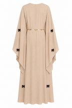 Layla Bow Applique Chain Belt Abaya Robe