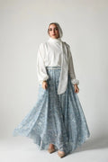Fatima Draped Top Printed Maxi‑Skirt Suit