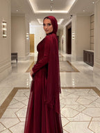 Aisha Ruched Chiffon Maxi Dress