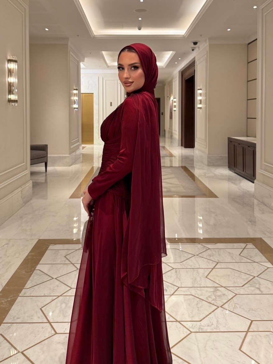 Aisha Ruched Chiffon Maxi Dress