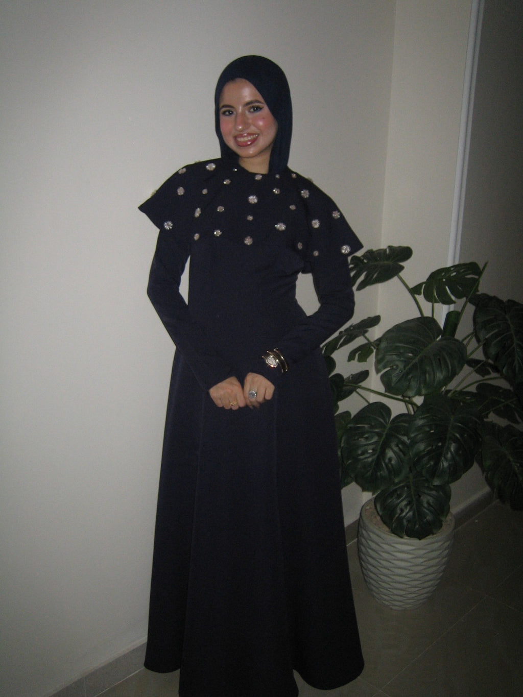Noor Cape Beaded Maxi dress