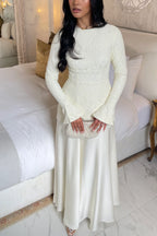 Dina Lace Bodice Satin Skirt Two Piece Set