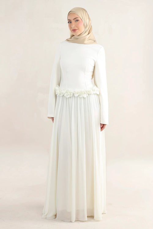 Amaya Flowerfall Gown | Ivory