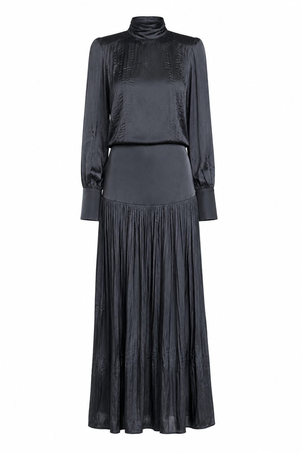 Rina Crinkle Satin Maxi Skirt Set