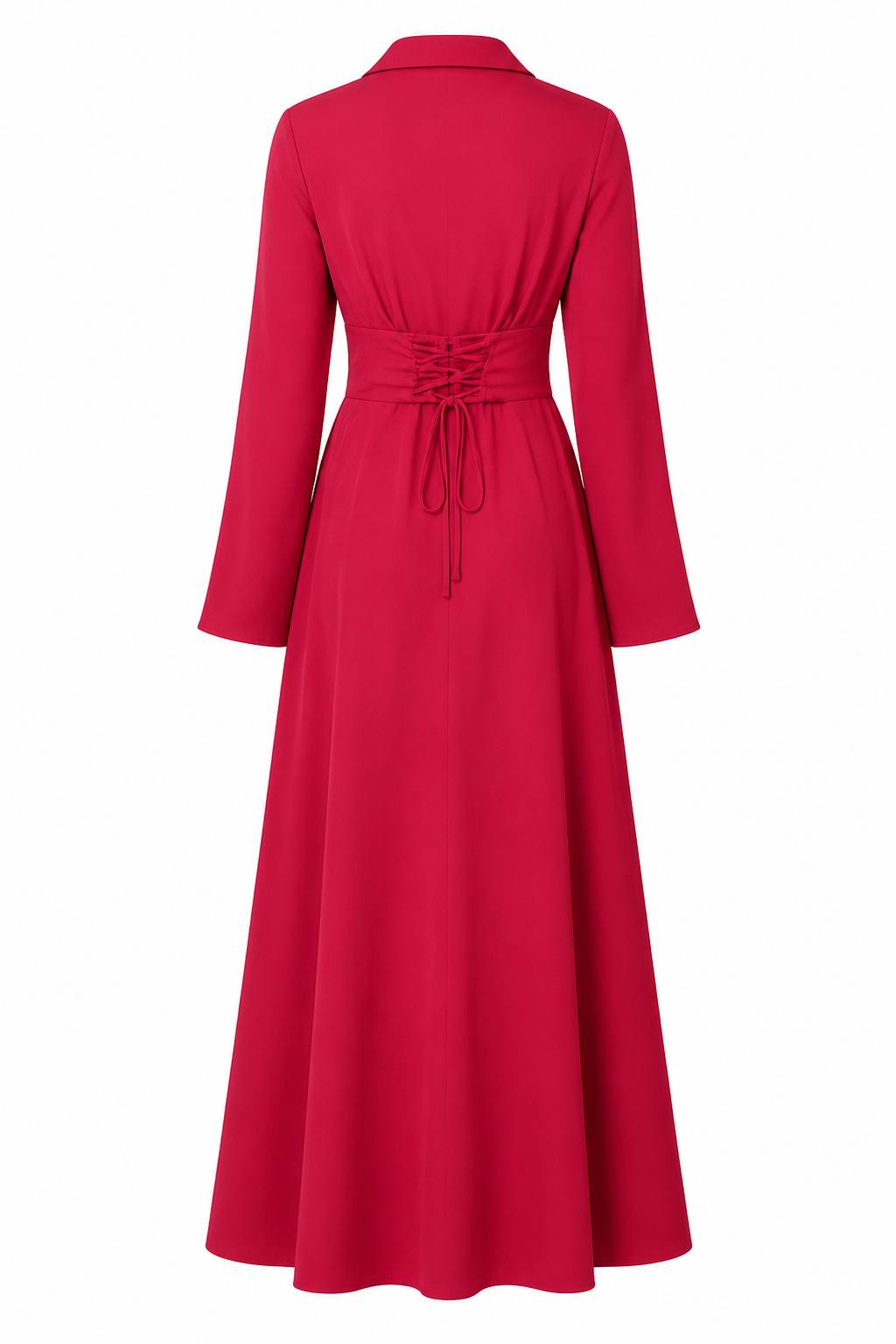 Nadia Collared Button‑Up Maxi Abaya Dress