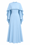 Sara Cape Trim Seamed Maxi Dress
