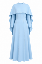 Sara Cape Trim Seamed Maxi Dress