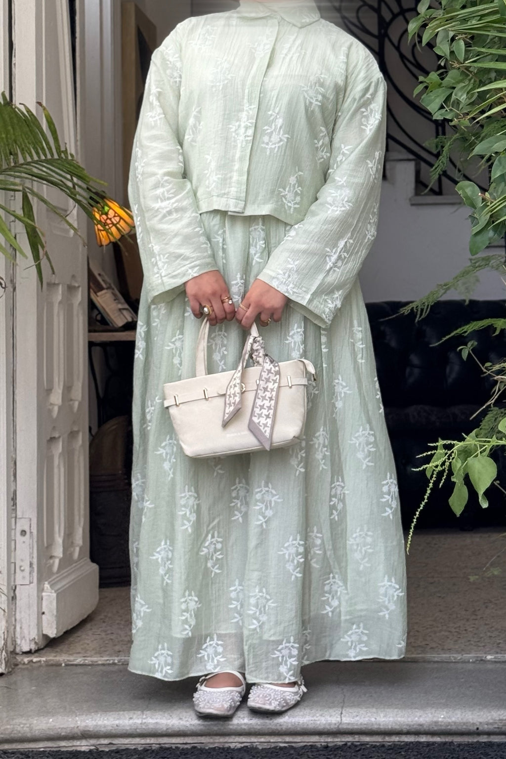 Mariam Embroidered Jacket Skirt Two‑Piece Set