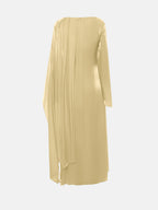 Nadia Draped Cape Satin Maxi Dress