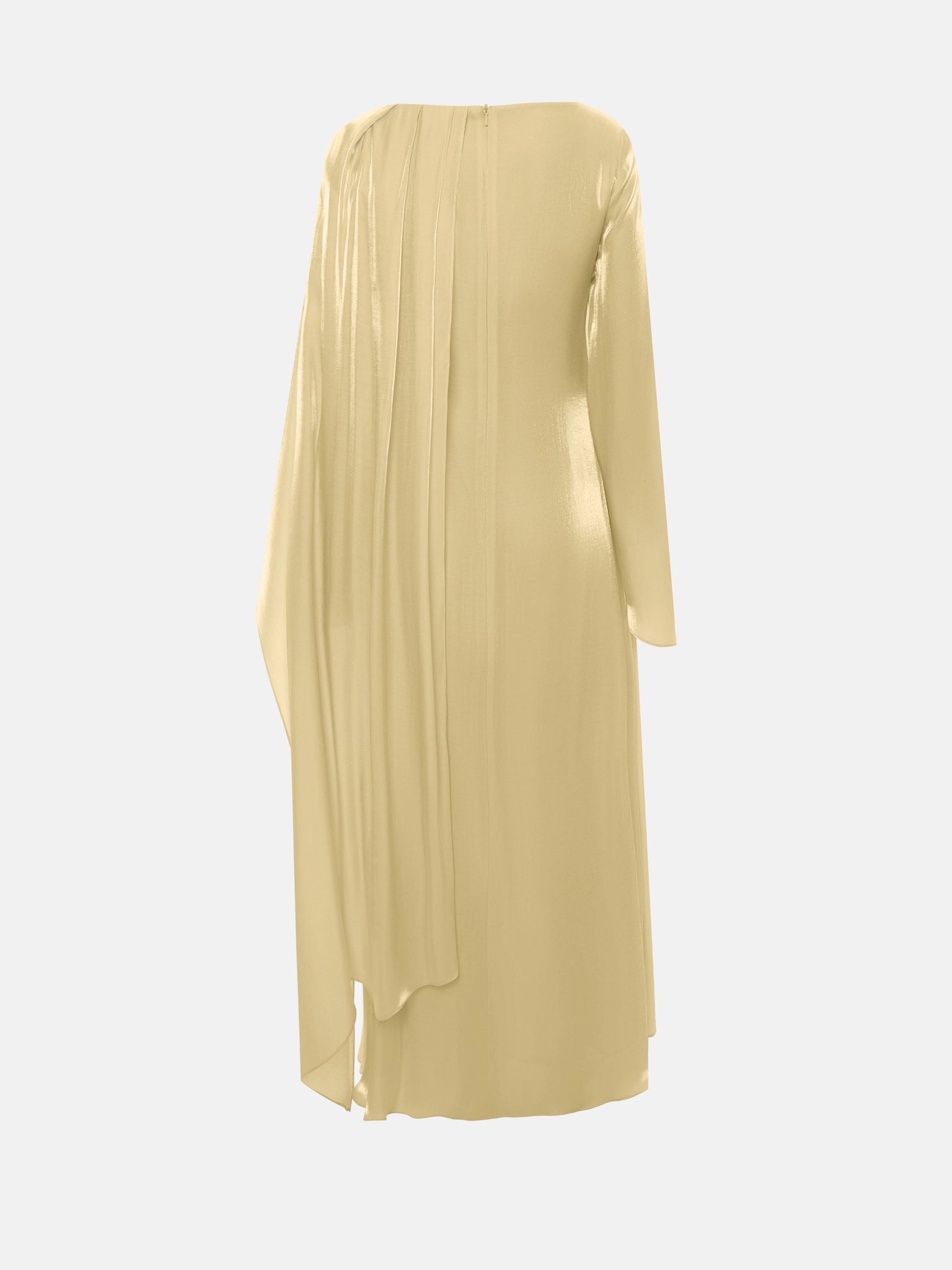 Nadia Draped Cape Satin Maxi Dress