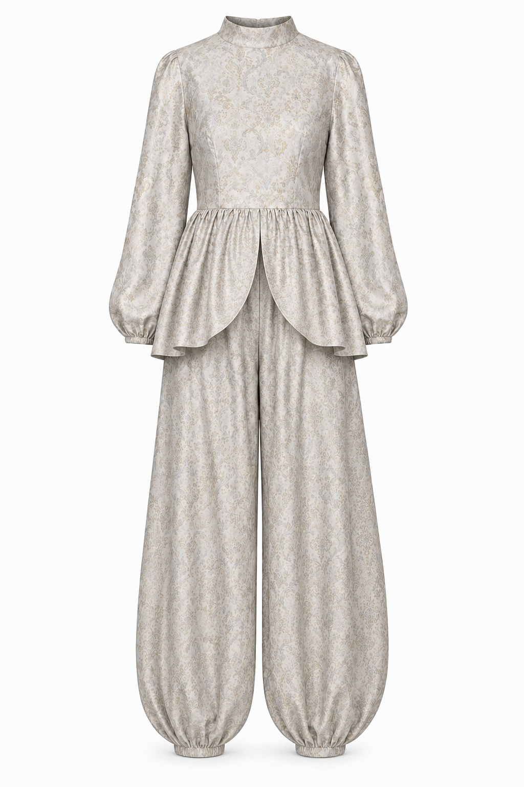 Leila Floral Print Balloon Sleeve Two‑Piece Set