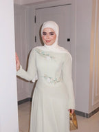 Noor Beaded Floral Applique Modest Maxi Dress