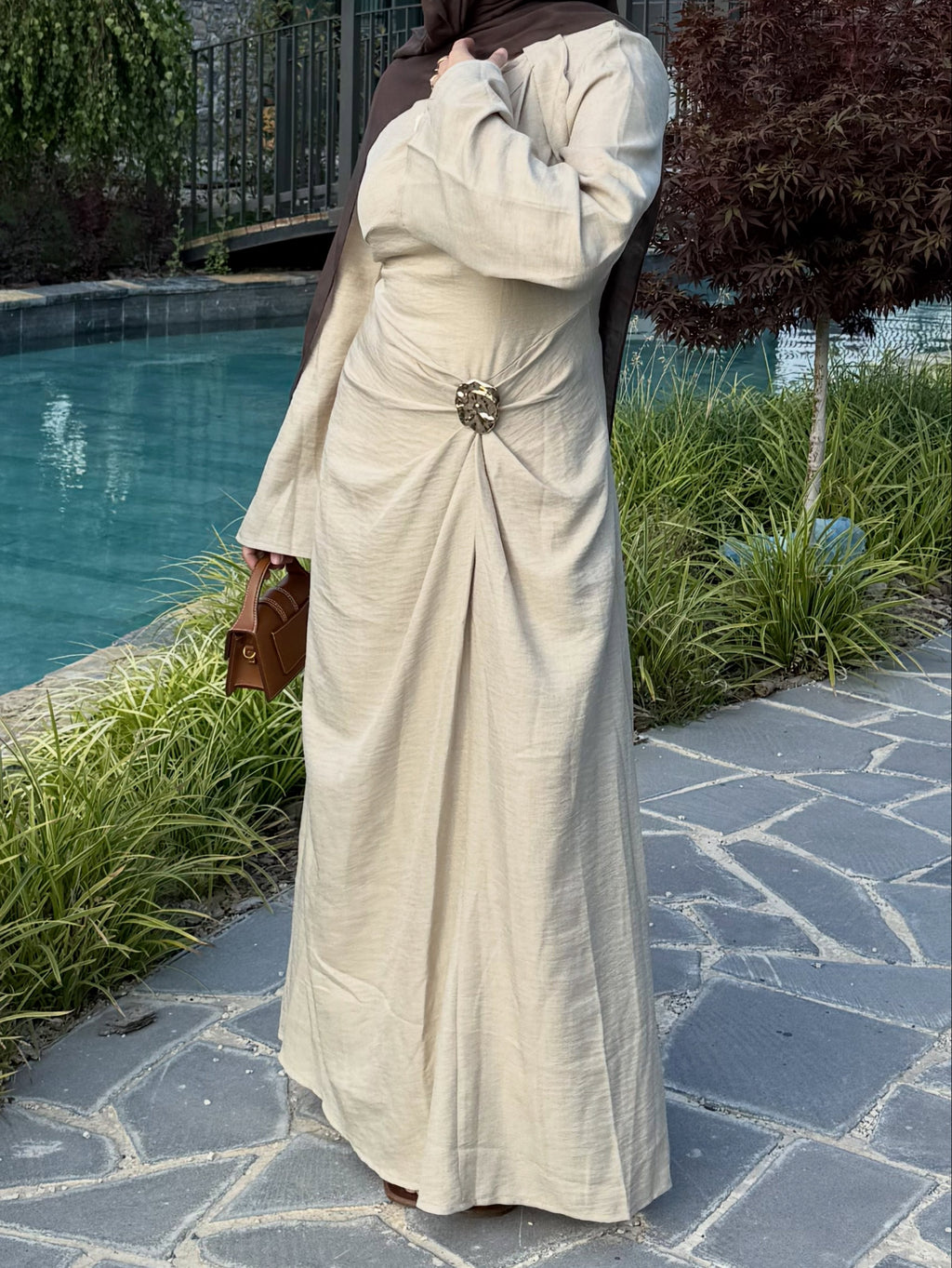 Aisha Ornament Twist Waist Maxi dress